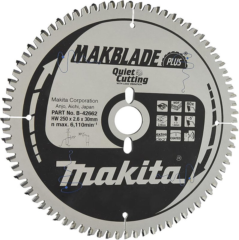 B-42662 hm 250/30/80D Makblade plus Scheibe - Makita