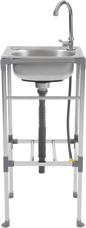 Freistehende Küchenspüle,Einbauspüle Edelstahl 201 Gefertigt Spülbecken Abnehmbarer Filterbildschirm Drainagerohr mit 18...