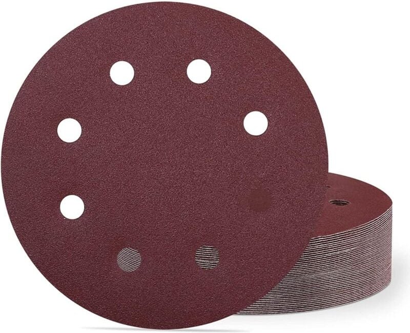 40er-Pack 180 mm Schleifscheiben, Körnung 60, Klett-Schleifscheiben, 7 Zoll, 8-Loch-Schleifpapierblätter für Trockenbaus...