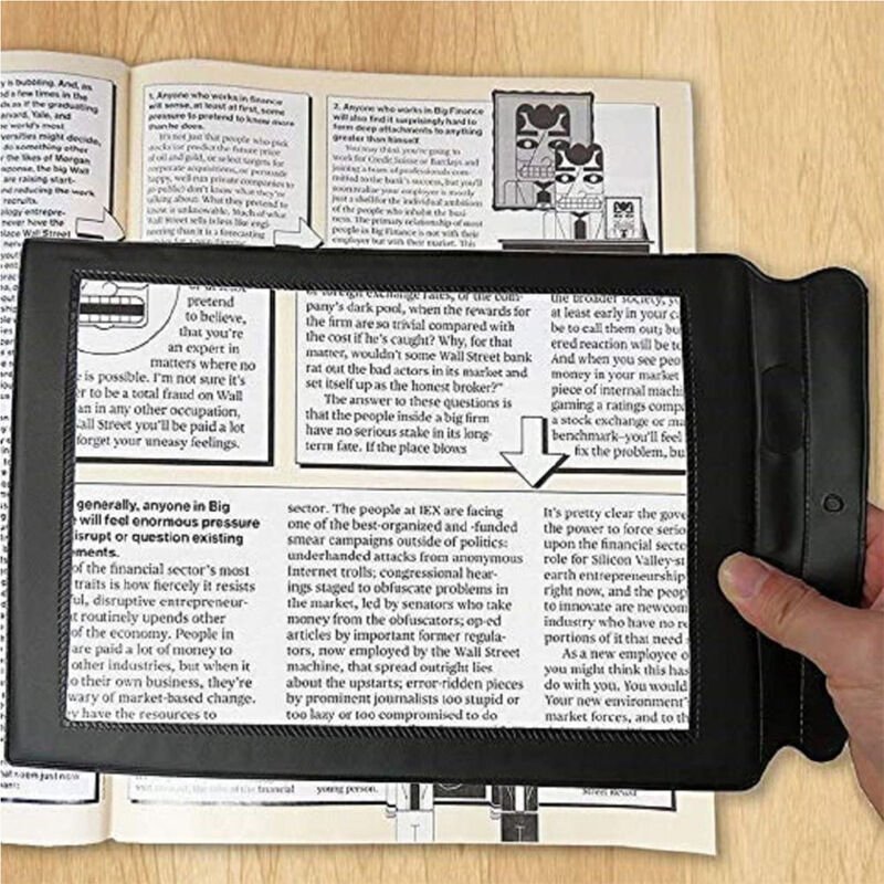 Lente d'ingrandimento A4 3X a pagina intera, ausilio di lettura portatile rettangolare in plastica per anziani, ipoveden...