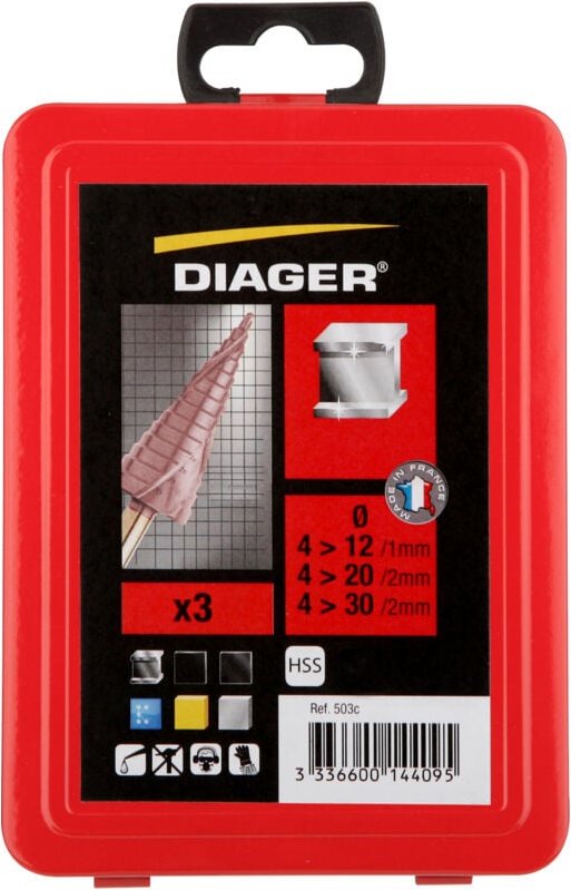 Thumbnail - Geschenkset mit 3 gestapelten Metallbohrern 5% Kobalt TiAIN - 503C