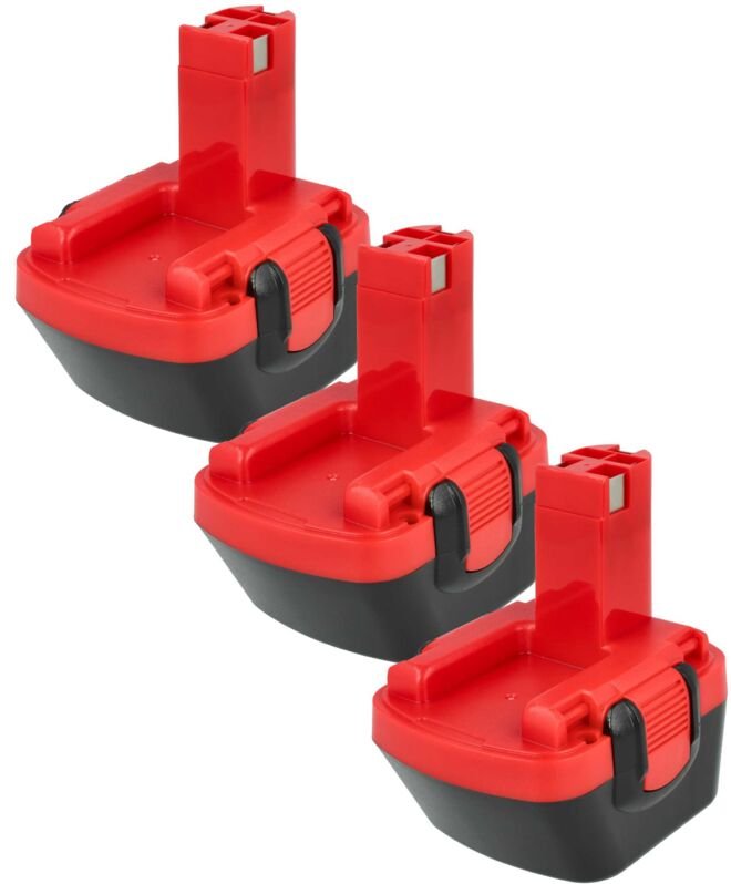 Extensilo - 3x Akku Ersatz für Bosch BAT139, BAT120 für Elektrowerkzeug (3300 mAh, NiMH, 12 v)