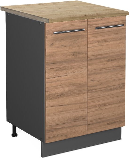 Vicco - Küchenunterschrank Fame-Line, Goldkraft Eiche, 60 cm , ap Eiche