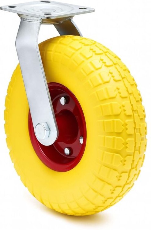 Lenkrolle Ø258 bis 150kg mit Metallfelgen 78mm hoch pannensicher gelb belastbar, Transportrolle Möbelrolle Laufrolle Möb...