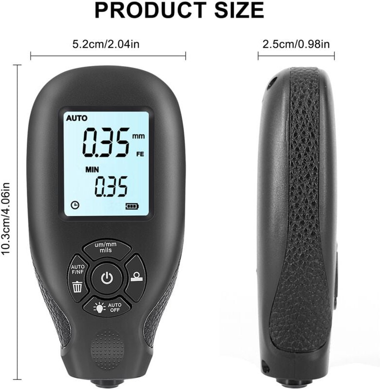 Lackdicke Tester Autobeschichtung Filmanzeige 0 2000um Digitales Messgerät mit lcd -Display -Automobilfilmen - Eosnow