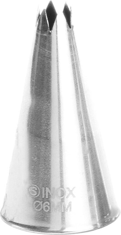 Sterntülle für Spritzbeutelhülsen, Stahl, Durchmesser 6mm - HENDI 551370