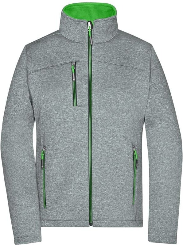 James&nicholson - Damen Softshelljacke JN1147 Gr. l dark-melange/green