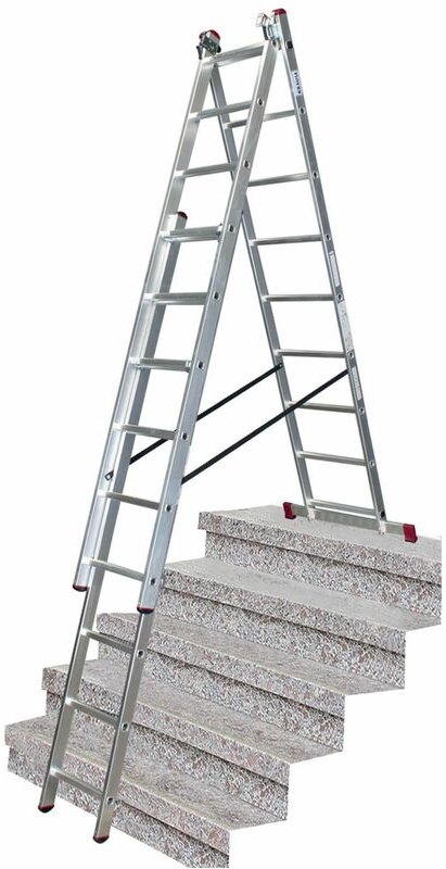 Corda Vielzweckleiter 3x9 Sprossen Mehrzweckleiter mit Treppenfunktion - Krause