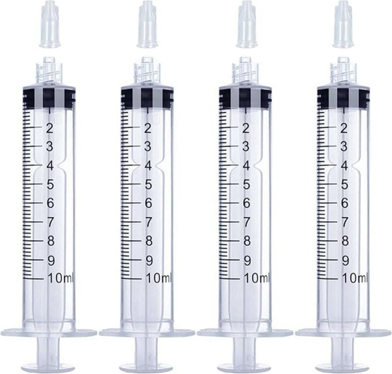 Thumbnail - 10-Ml-Luer-Lock-Spritze, 4 StüCk, Sterile Kunststoffspritzen Ohne Nadel, für FlüSsige, Orale Messungen, mit Kappe