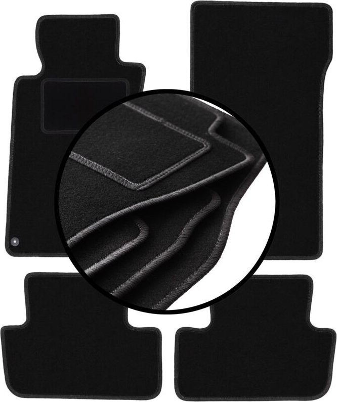 Komplettset Veloursmatten für: Mercedes CLK W209 Coupé (1997-2009)