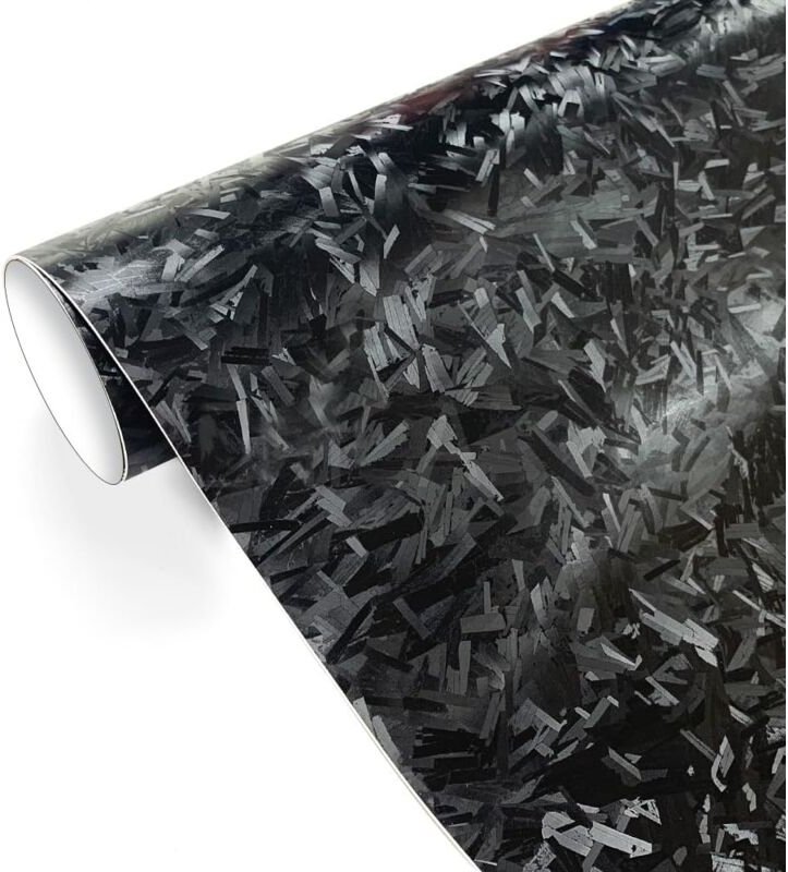 Schwarz, 30 x 150 cm) Geschmiedete Autofolie, Carbon-Vinylfolie, selbstklebend, wasserdicht, blasenfrei, Autoaufkleber f...