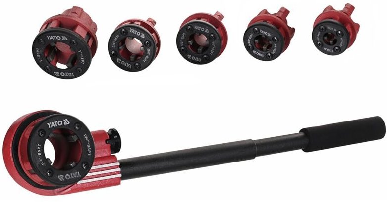 Rohrgewindeschneider Set 7-tlg, Gewindeschneidkluppen Wasserrohr Gewindeschneider mit 6 Schneidköpfen Gewindekluppe Rohr...