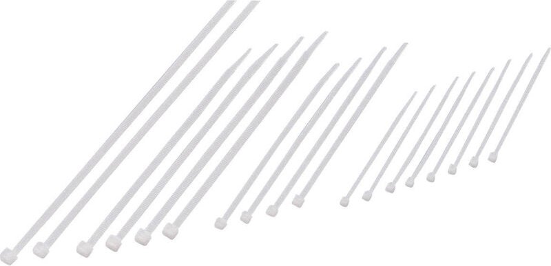 TRU COMPONENTS 1571248 Kabelbinder 100 mm, 150 mm, 200 mm, 250 mm 2.50 mm Natur 200 St.