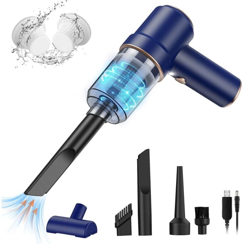 Kabelloser Handstaubsauger, Autostaubsauger, Mini-Handstaubsauger, starke Saugkraft, wiederaufladbar, 2-in-1, leichte Sa...