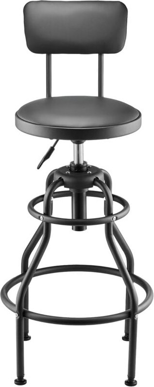 Mophorn Werkstatthocker mit Rückenlehne, höhenverstellbarer Rollbrettsitz (136 kg Tragkraft), gepolsterter Drehhocker fü...