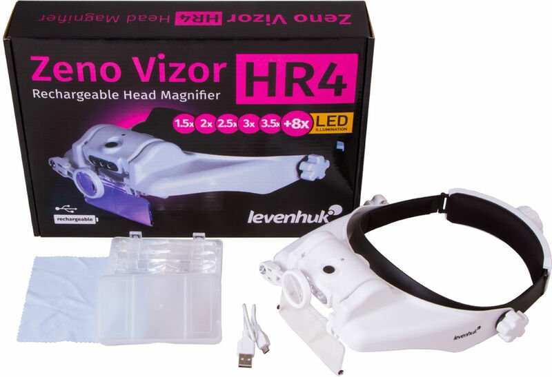 Wiederaufladbare Frontlupe Levenhuk Zeno Vizor HR4