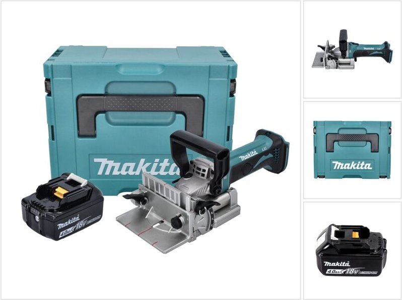 Dpj 180 M1J Akku Nutfräse 18 v 100 mm + 1x Akku 4,0 Ah + Makpac - ohne Ladegerät - Makita