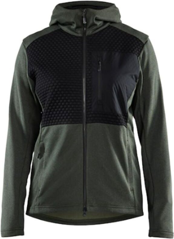 Arbeits-Sweatshirt mit Reißverschluss für Damen 3542 – Herbstgrün/Schwarz XXXL