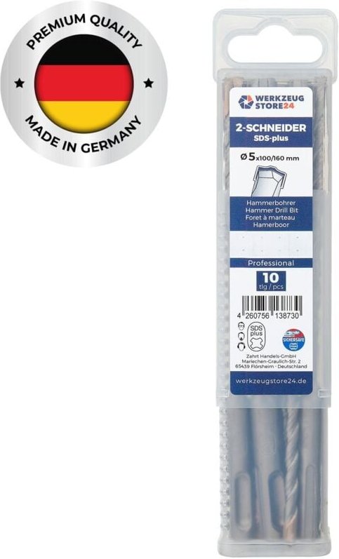 Ws24 - 10x SDS-Plus Hammerbohrer pro ø 5 x 160 / 100 mm 100419