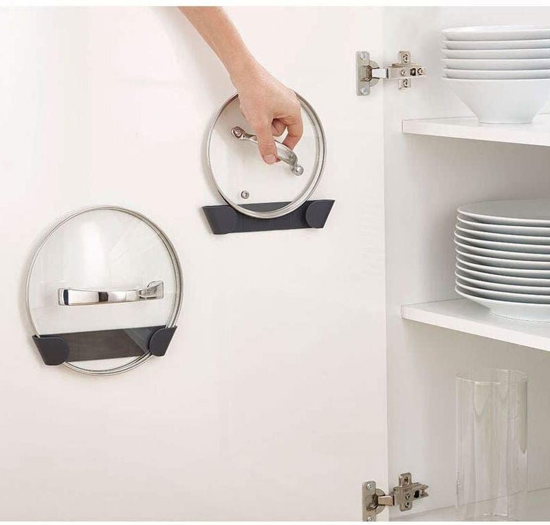 2er-Set Topf- und Pfannendeckelhalter, selbstklebender Aufbewahrungs-Organizer zur Wandmontage