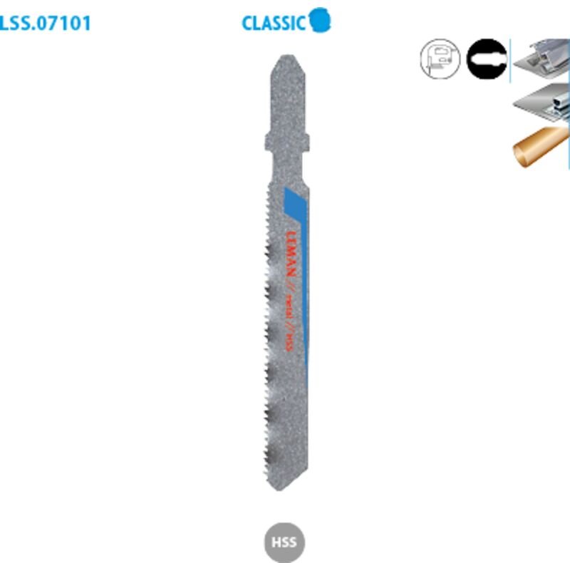 Feile für Stichsäge zum Metallschneiden, fein, Classic, Packung zu 3