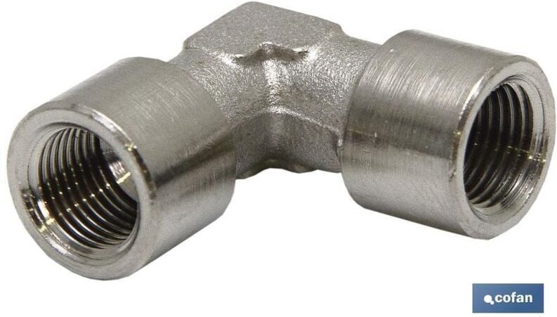 Winkel hh aus vernickeltem Messing R-3/8