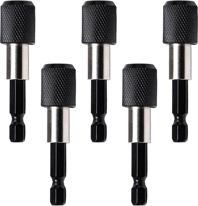 Schwarz) 5-teiliger magnetischer Schraubendreher-Bithalter, magnetischer Bithalter, 60 mm Schlagschrauber-Bithalter, Sec...