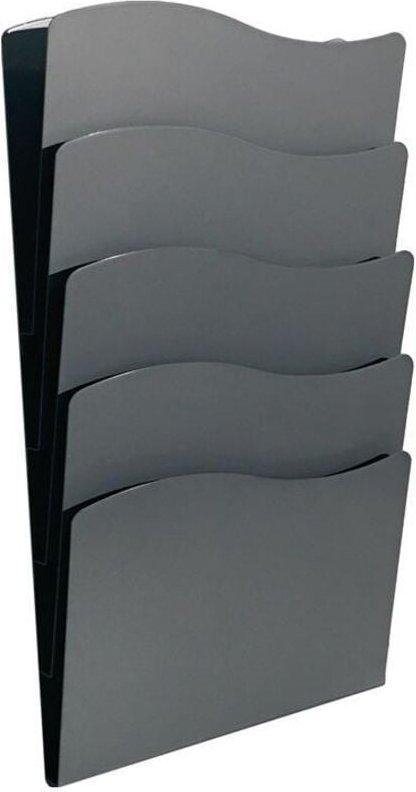 Prospekthalter H430xB240xTmm Anzahl Fächer 5 DIN A4 Metall schwarz
