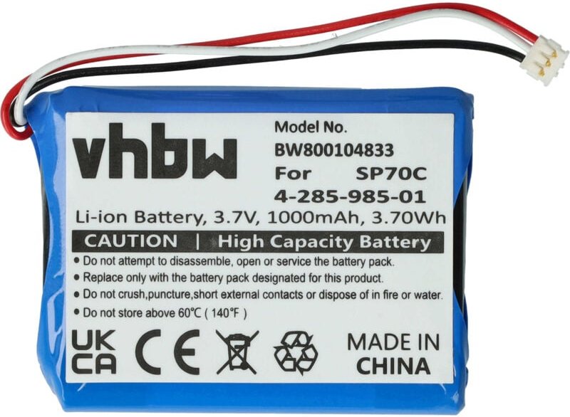 Vhbw - Akku Ersatz für Sony 4-285-985-01, 4-435-245-01, SP70C für Spielekonsole (1000 mAh, 3,7 v, Li-Ion)