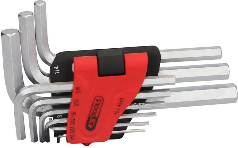 Innensechskant-Winkelstiftschlüssel-Satz, im Klapphalter,9-tlg1/16'-3/8'