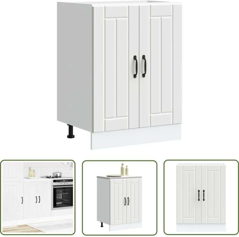 The Living Store - vidaXL Spülenunterschrank Lucca Weiß Holzwerkstoff