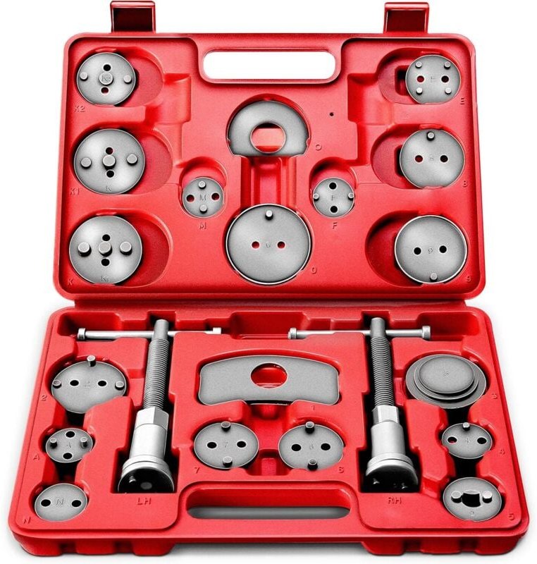 Bremskolben-Rückstellwerkzeug (22-teilig) zum Zurücksetzen des Bremskolbens beim Wechseln von Scheiben, Backen oder Brem...