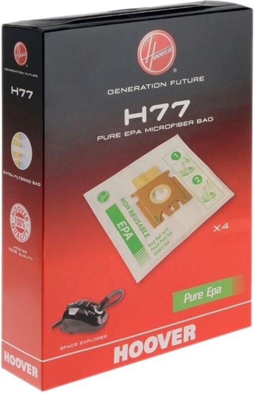 Ersatzteil - Original-Karton mit 4 Mikrofaser-Beuteln H77 - Hoover