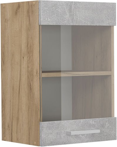 Küchenglashängeschrank R-Line, Beton, 40 cm Vicco