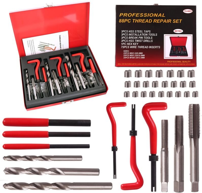 Gewinde-Reparatursatz M6 M8 M10 88-Tlg. Werkstatt