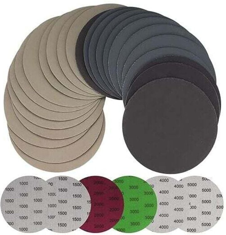 YMYNY 30 Stück 125 mm Nass-Trocken-Schleifpapier, runde Räder, Exzenterschleifer-Pads, Schleifpapierscheiben für Metall ...