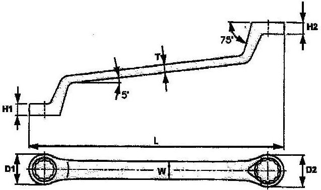 Abgewinkelter Sternschlüssel, 8x9 Tengtools 630809