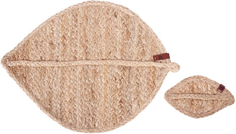 Tischset mit Untersetzern 12-teilig PEPPERLEAF Naturfarben Jute