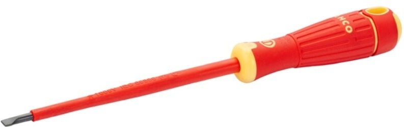 Thumbnail - BahcoFIT Isolierter Schraubendreher für Schlitzschrauben mit 2-Komponenten-Griff, VDE-zertifiziert 0.6 mm x 3.5 mm x 100...
