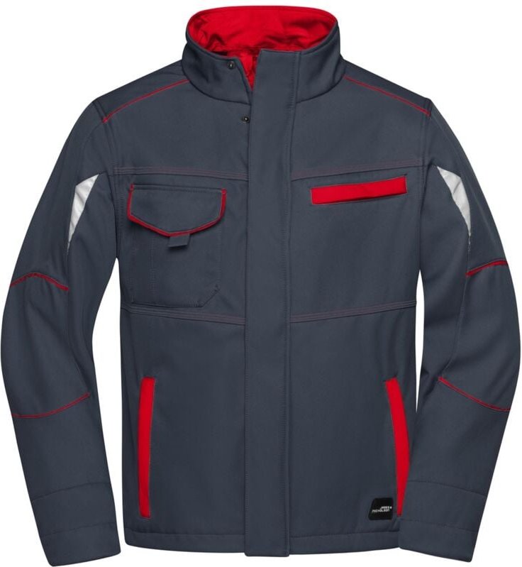 James&nicholson - Wind- und Wasserfeste Softshelljacke JN851 Gr. 5XL carbon/red