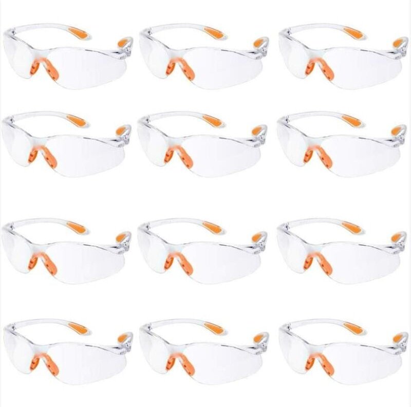 12er-Pack Schutzbrillen, Arbeitsschutzbrillen mit klaren Antibeschlaggläsern, Schutzbrillen für Garten, Labor, Chemie