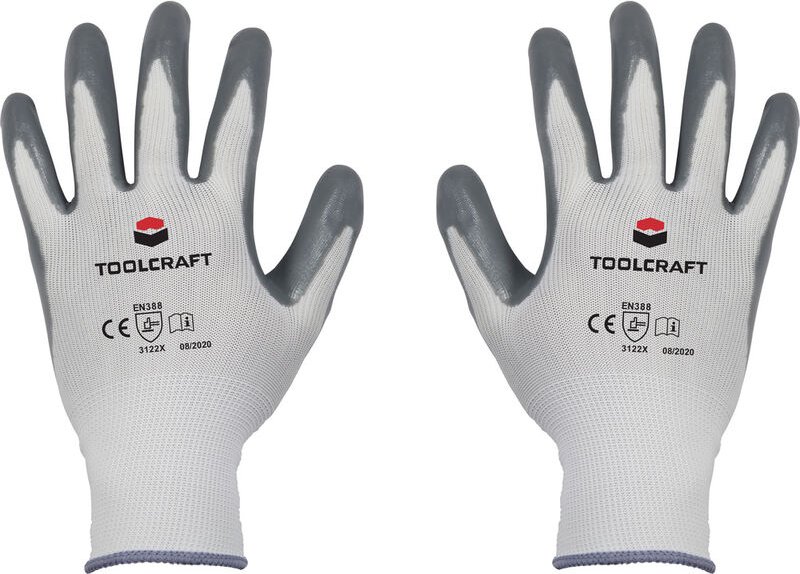 Toolcraft - TO-5621496 Polyamid, Nitril Arbeitshandschuh Größe (Handschuhe): 7 en 388 cat ii 1 Paar