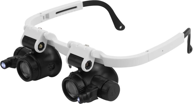 Lupen mit 2 LED-Leuchten, Juwelier-Kopfmontagelupe 8-fache, 15-fache und 23-fache Vergrößerung zum Reparieren, Lesen von...