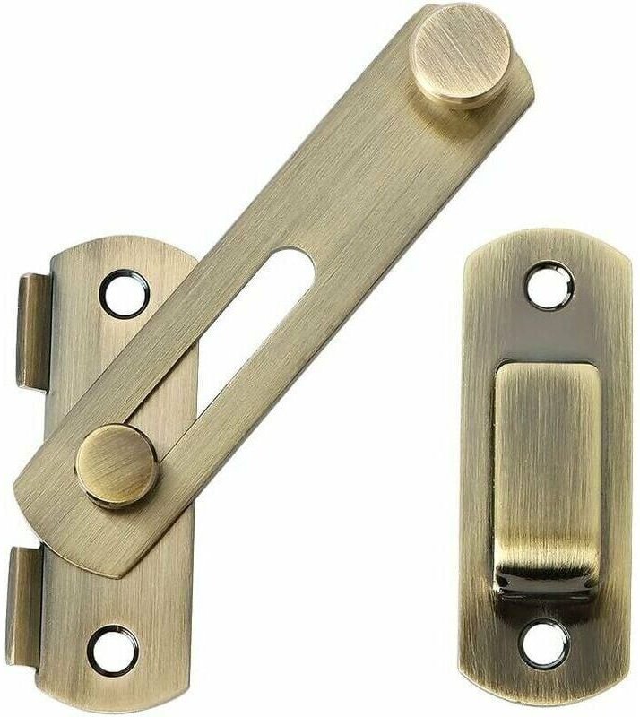 Schiebetürschloss mit Schrauben für Tür, Fenster, Schrank und Garten, Zinklegierung, gebürstetes Finish FLITI