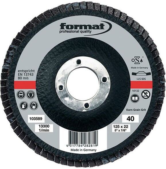 Schleifmopteller 6 Grad gewölbt 115mm K120 FORMAT