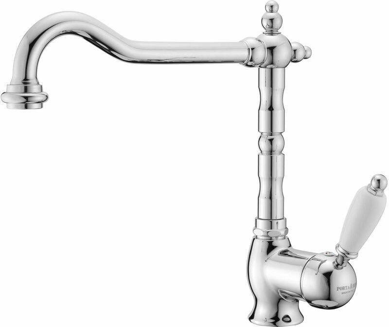 Küchenspülenmischer mit verstellbarem Auslauf Porta&bini New Old 50470 Kupfer - weiß