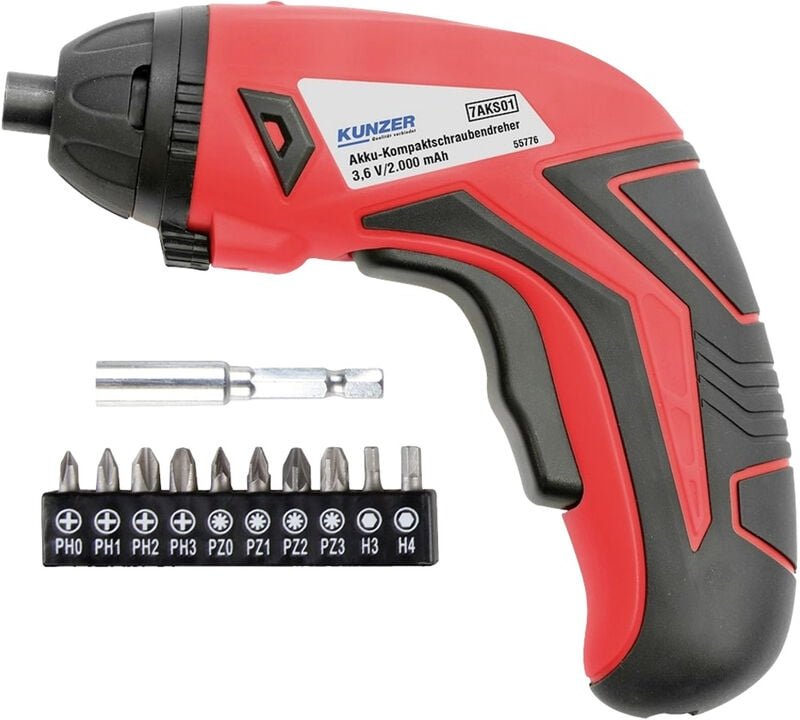 7AKS01 Akku-Schrauber 3.6 v 2000 mAh Li-Ion - Kunzer