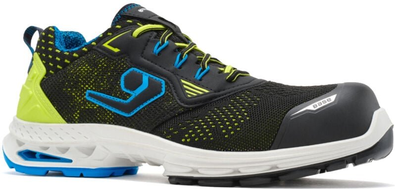 Base - New York B1704D S1PS esd sc lg fo sr Vegan Arbeitshalbschuhe - 44 eu - Schwarz/Neongelb