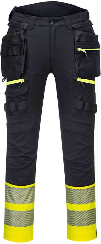 Thumbnail - Hose mit schwebenden Taschen DX4 Hochsichtbarkeit Klasse 1 Gelb/Schwarz XS - DE(36) - UK(28)