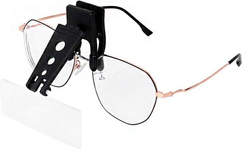 Lente d'ingrandimento KZQ con clip e 3 lenti intercambiabili, con attacco a clip e ribaltabile, ingrandimento a mani lib...